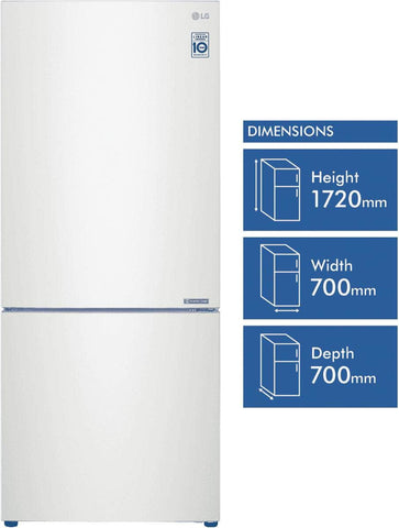 LG 420L Bottom Mount Refrigerator GB-455WL