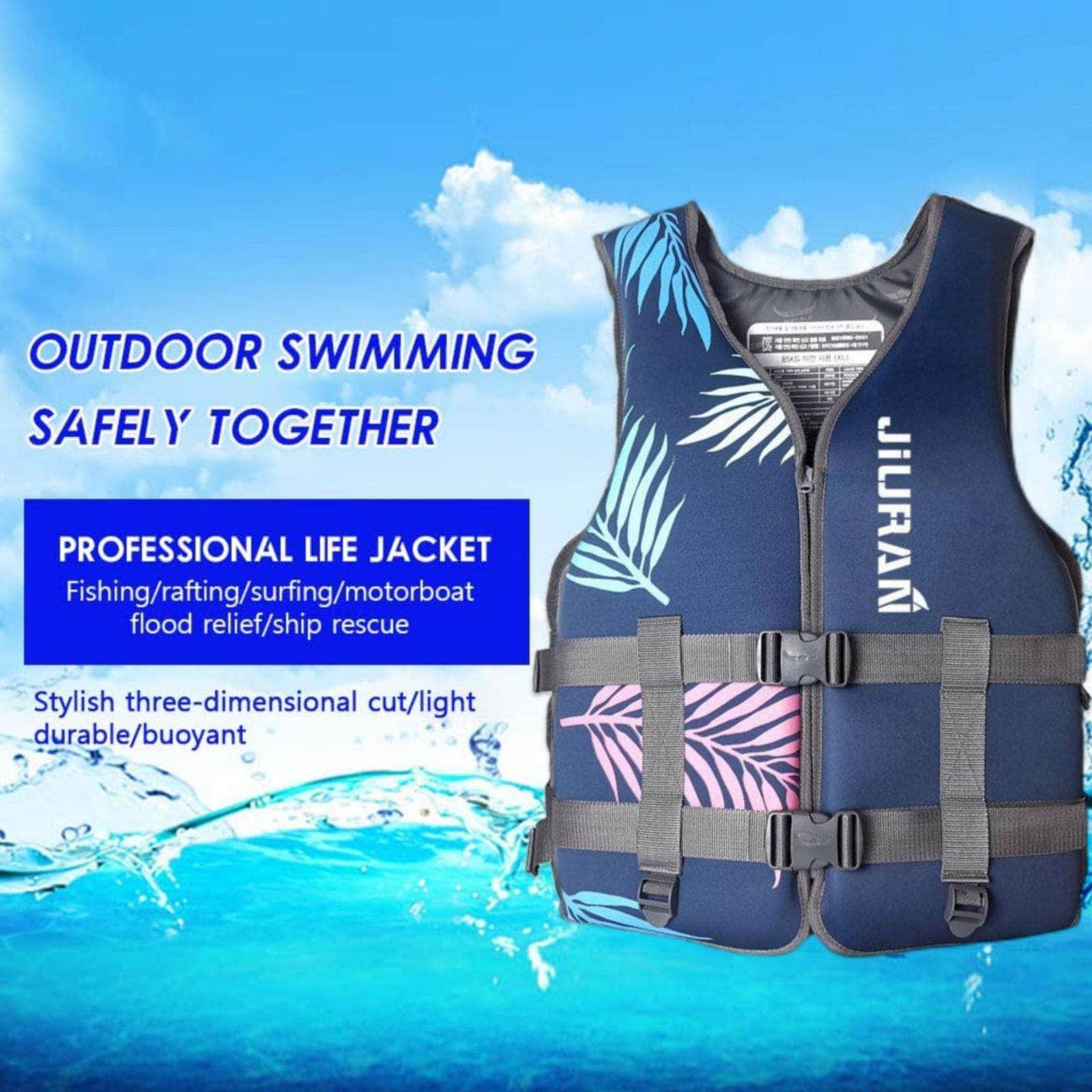 Life Jacket For Unisex Adjustable Safety Breathable Life Vest For Men Women 2XL/XL