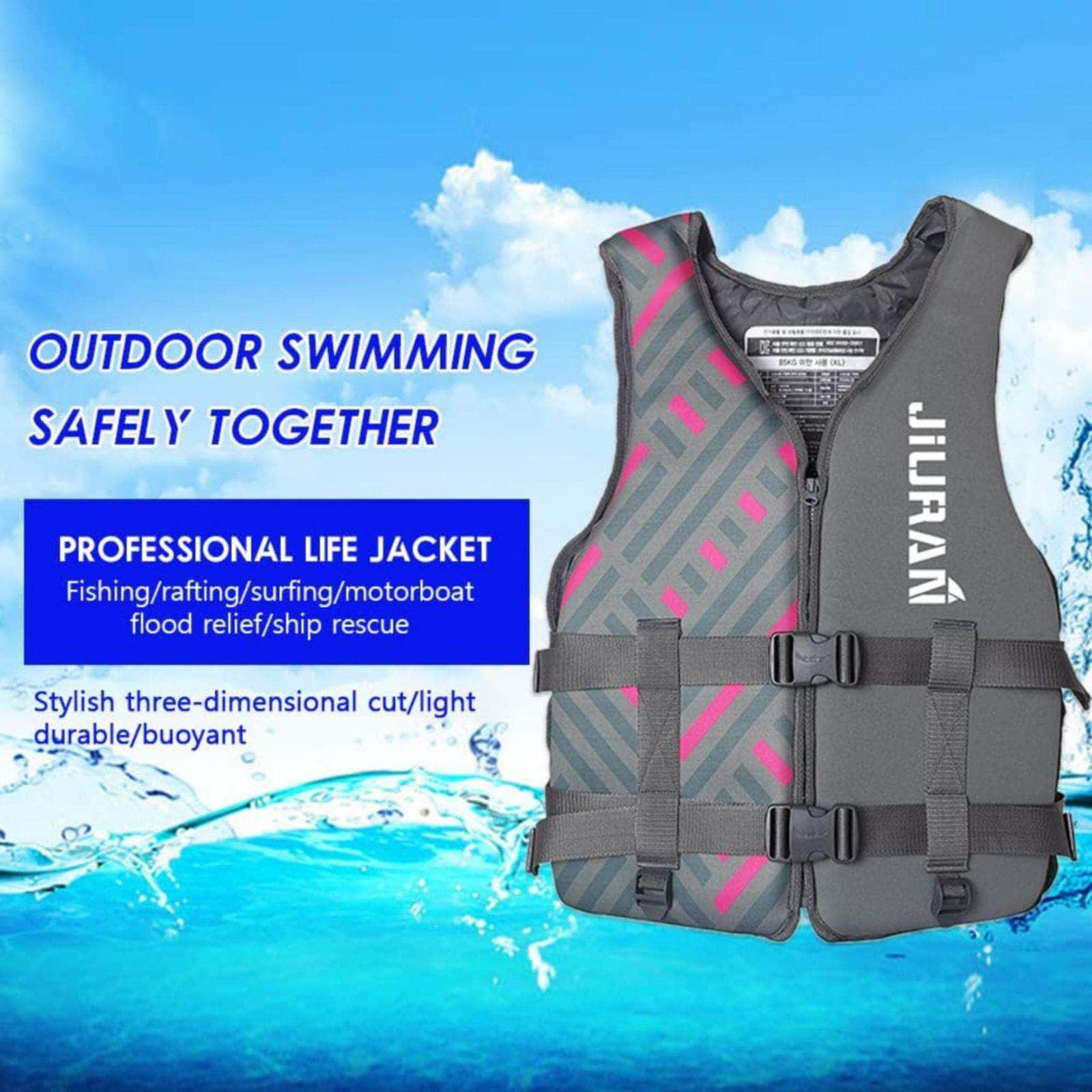 Life Jacket For Unisex Adjustable Safety Breathable Life Vest For Men Women 2XL/XL