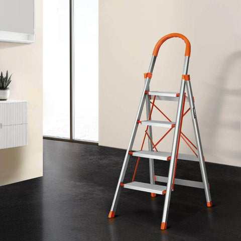 Lightweight Non-Slip Folding Ladder with Secure Platform for Hassle-Free Climbing