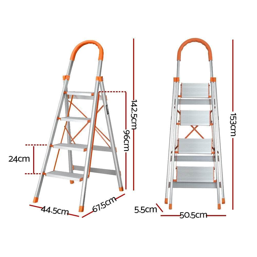 Lightweight Non-Slip Folding Ladder with Secure Platform for Hassle-Free Climbing