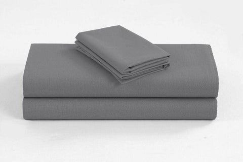 Linen 1200Tc Organic Cotton Single Grey Bed Sheet Set