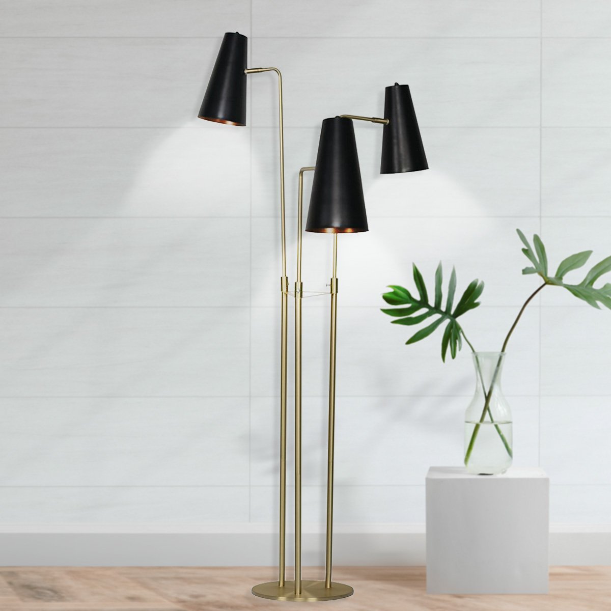 Three Metal Shade Floor Lamp