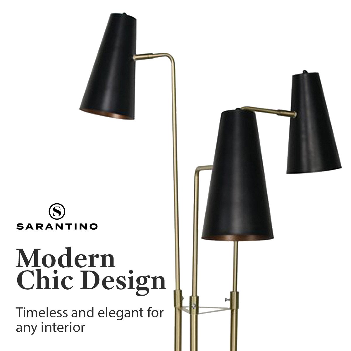 Three Metal Shade Floor Lamp