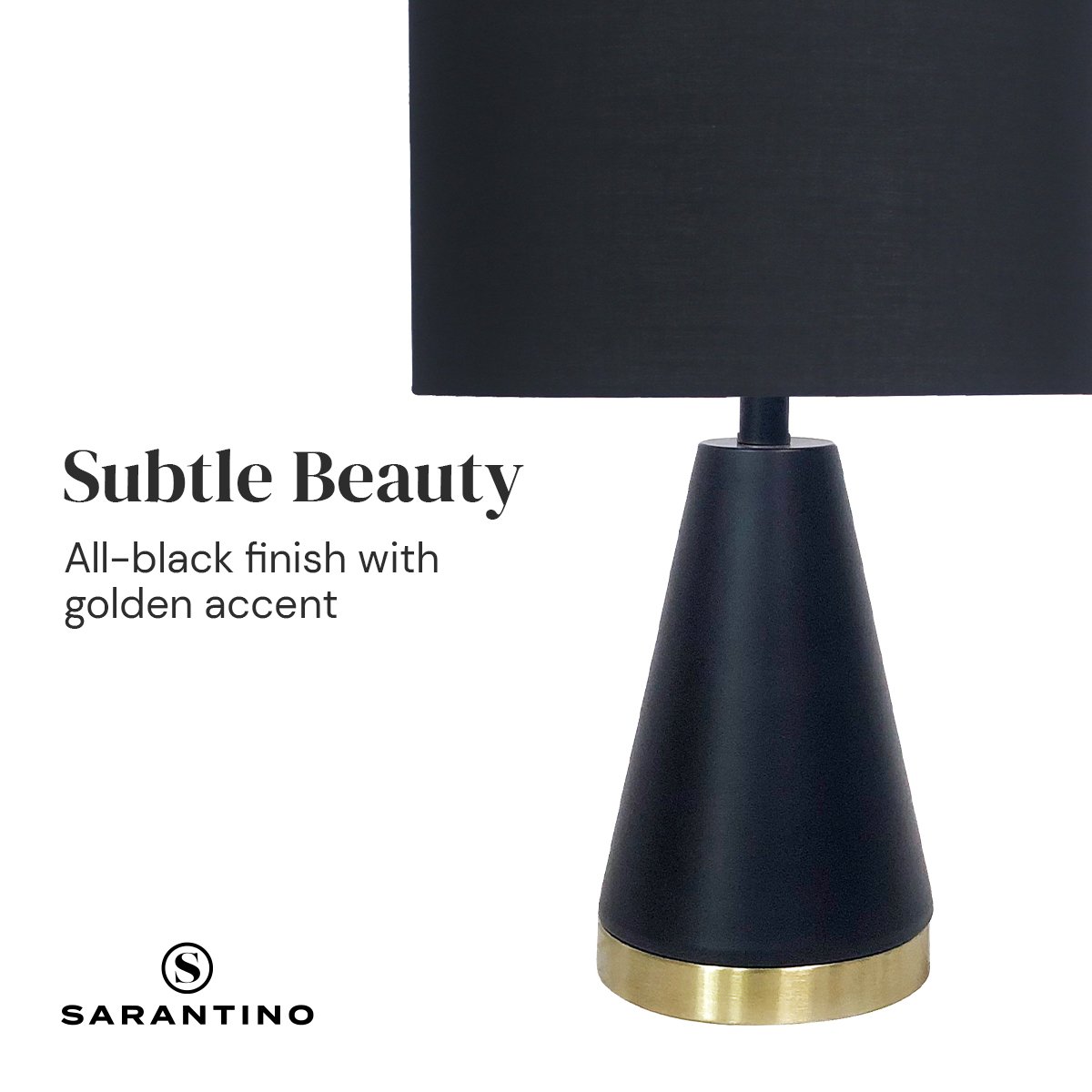 Metal Table Lamp in Black and Gold