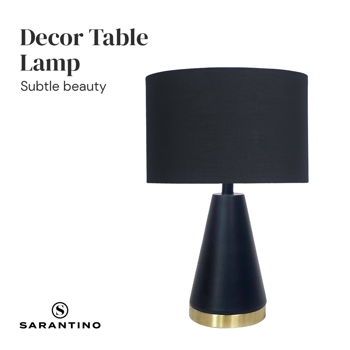 Metal Table Lamp in Black and Gold