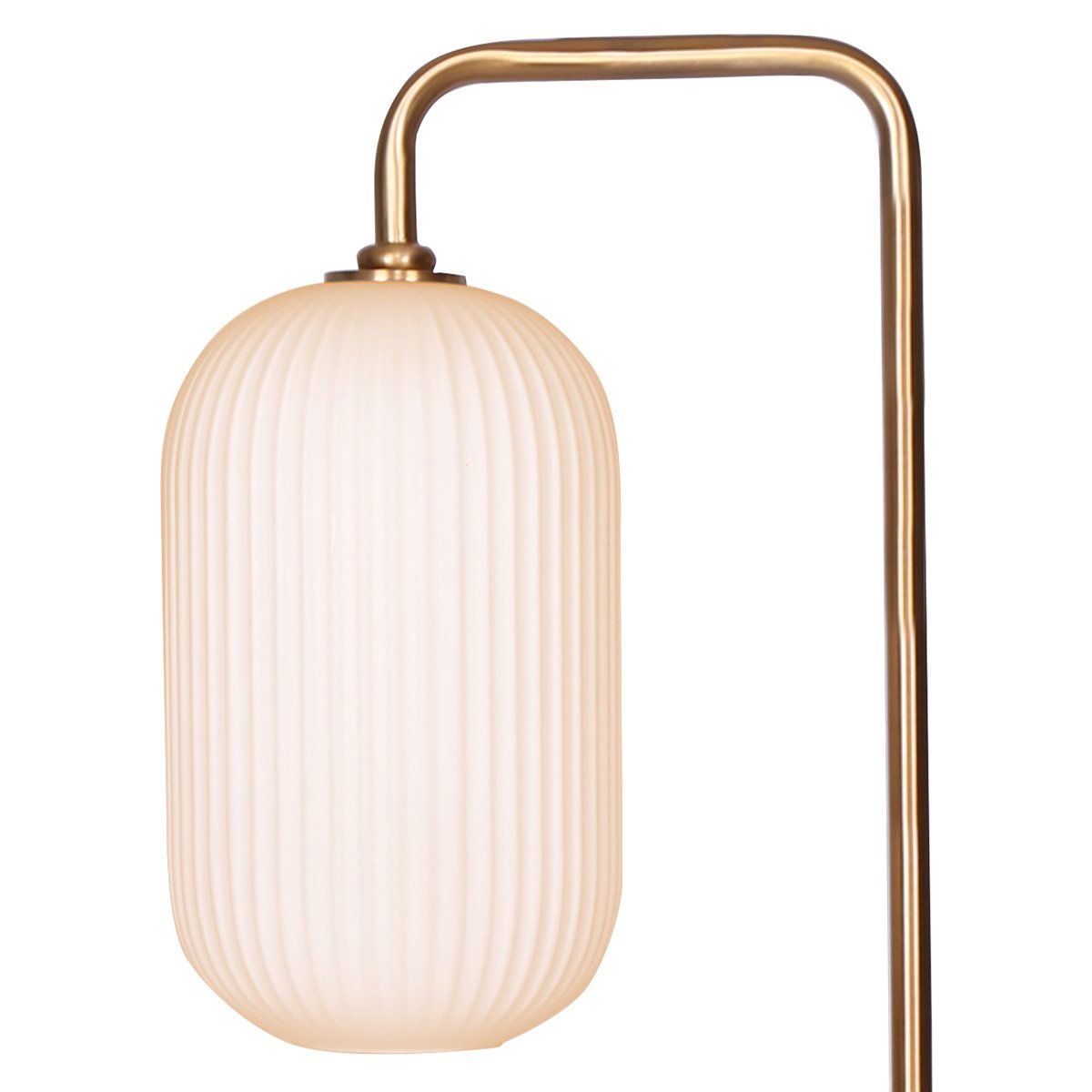 Metal Floor Lamp With Opal Glass Shade