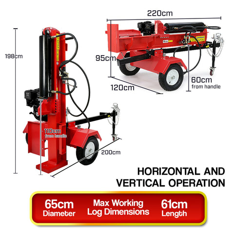 Petrol Log Splitter 60Ton