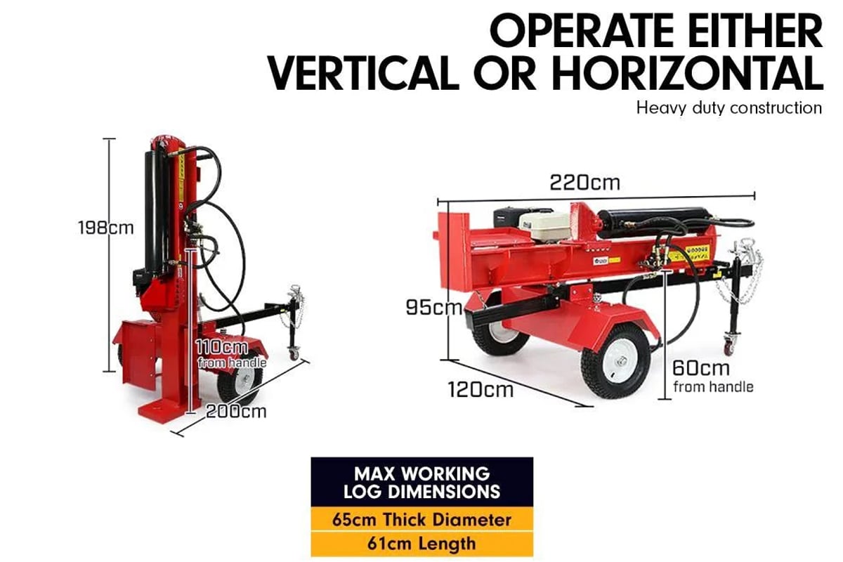 Diesel Log Splitter Wood Cutter 60Ton