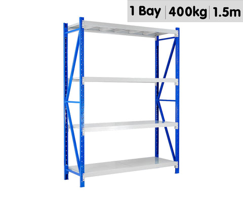 Standard 1 Bay 1.5M Wide Long-Span Garage Shelving 400kg