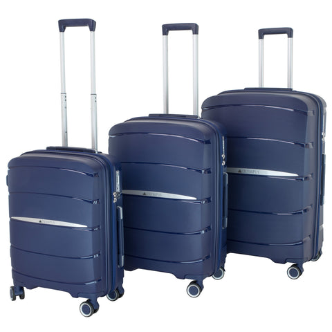 Luggage Set with Hard Shell ABS and PC Suitcases in Blue