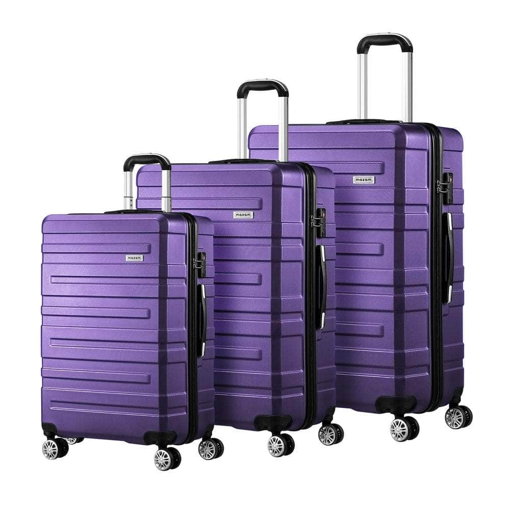 Luggage Suitcase Trolley Set Travel TSA Lock Pink/Purple