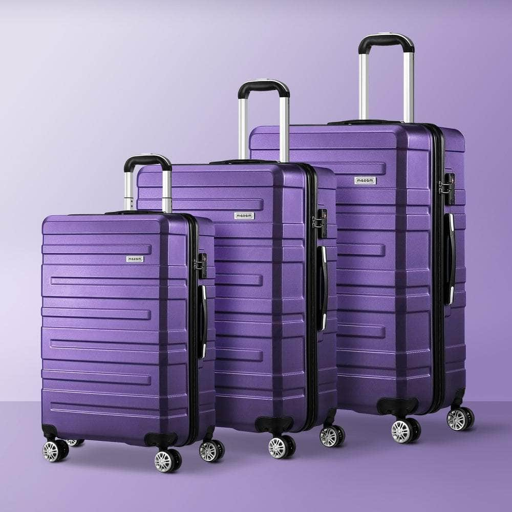 Luggage Suitcase Trolley Set Travel TSA Lock Pink/Purple