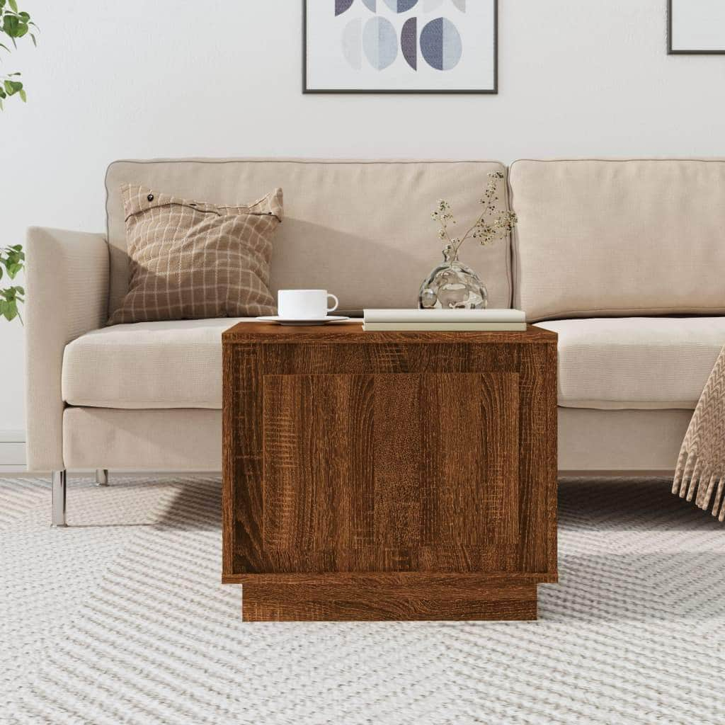 Luminous Haven: White Engineered Wood Coffee Table for Modern Charm