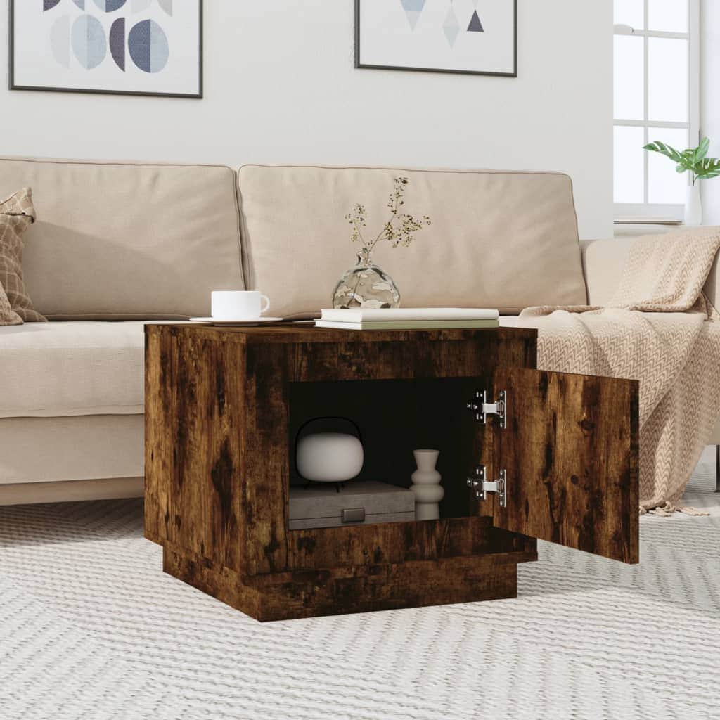 Luminous Haven: White Engineered Wood Coffee Table for Modern Charm