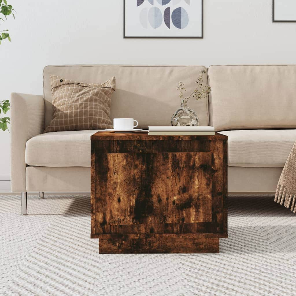 Luminous Haven: White Engineered Wood Coffee Table for Modern Charm