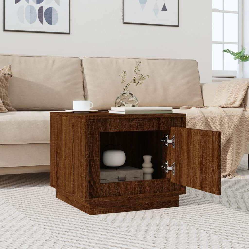 Luminous Haven: White Engineered Wood Coffee Table for Modern Charm