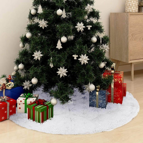 Luury Christmas Tree Skirt White 122  Fur