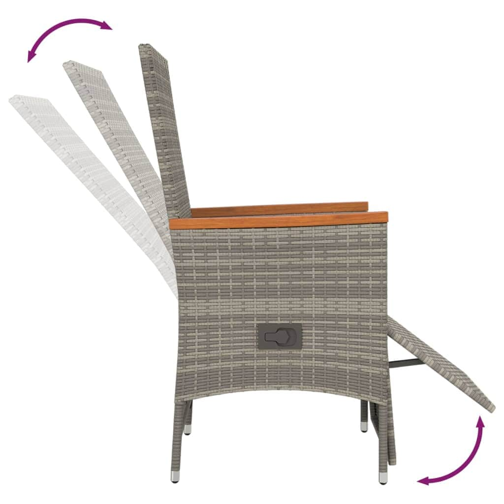 Luxurious Outdoor Entertaining: 7-Piece Cushioned Grey Poly Rattan Set