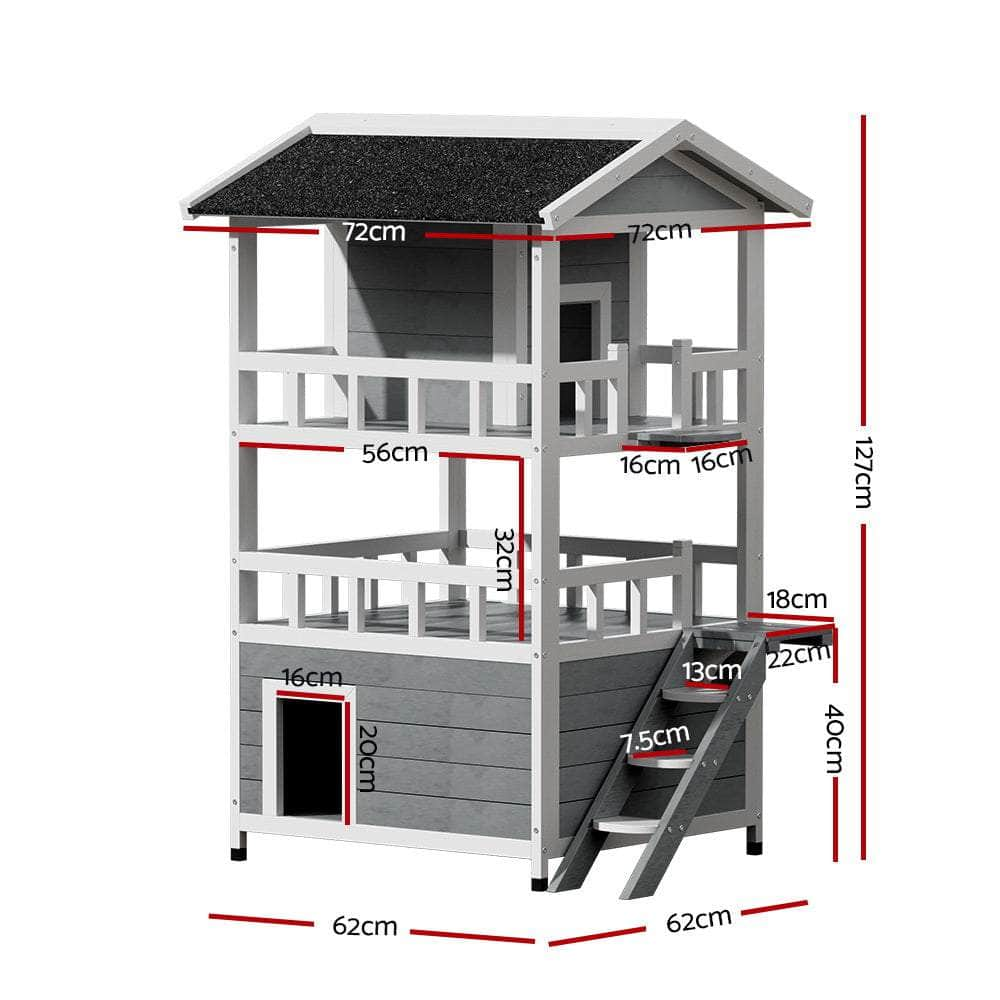 Luxurious Pet Condo with a View - Outdoor Wooden Rabbit Hutch