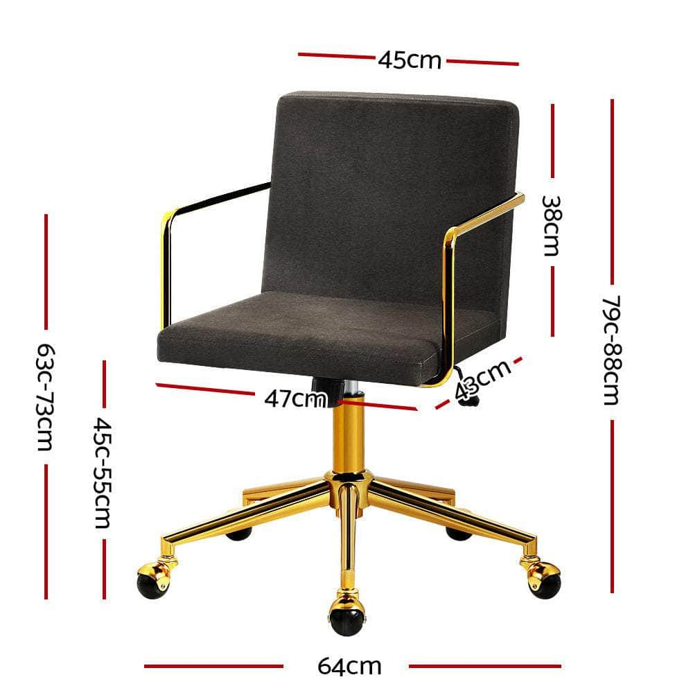 Luxurious velvet Office Chair Executive Computer Chairs-Charcoal