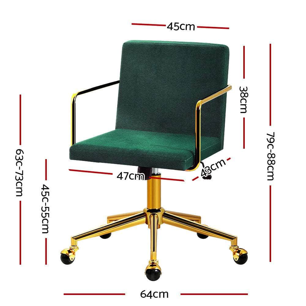 Luxurious Velvet Office Chair Executive Computer Chairs-Forest green