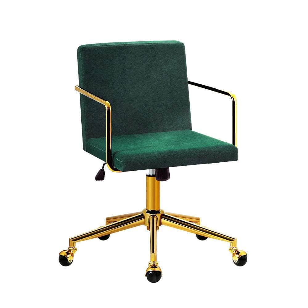 Luxurious Velvet Office Chair Executive Computer Chairs-Forest green