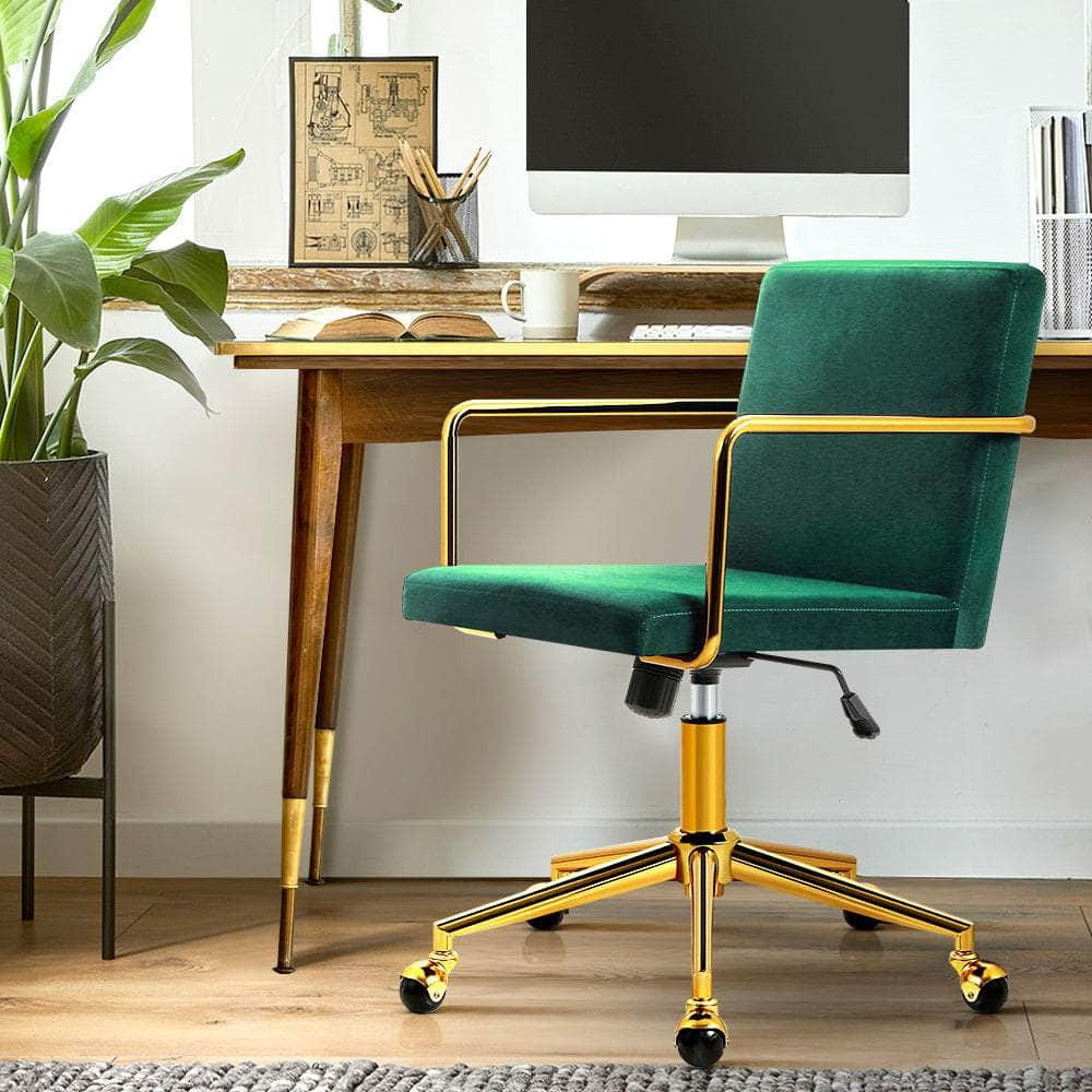 Luxurious Velvet Office Chair Executive Computer Chairs-Forest green