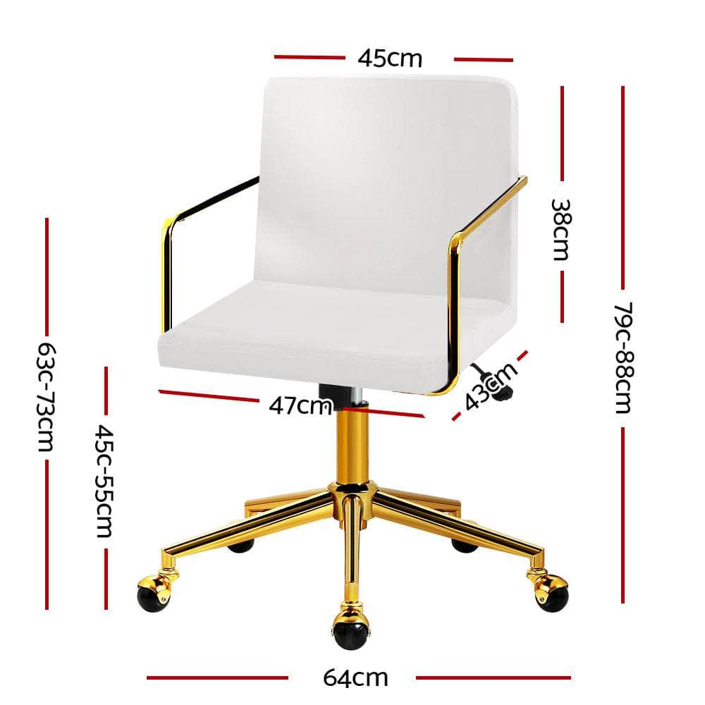 Luxurious Velvet Office Chair Executive Computer Chairs-White