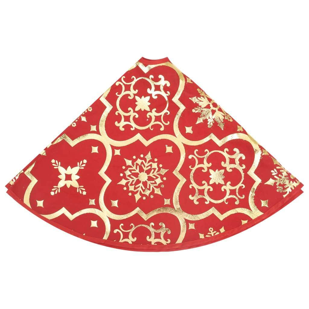 Luxury Christmas Tree Skirt with Sock Red - Fabric