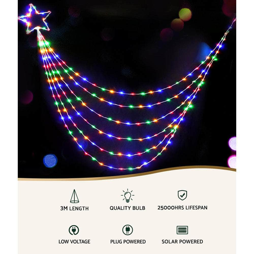 Magical Curtain of Light 3M Christmas String Lights with 200 LED Motifs