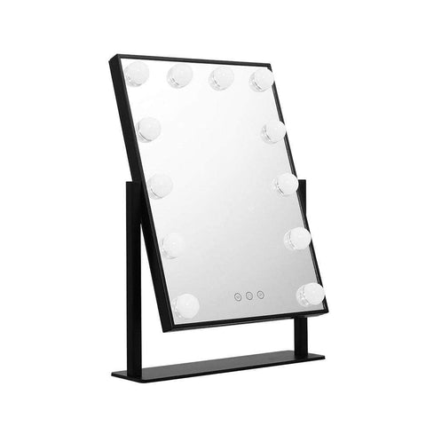 Makeup Mirror 30x48cm Hollywood Vanity with LED Light Rotation Tabletop