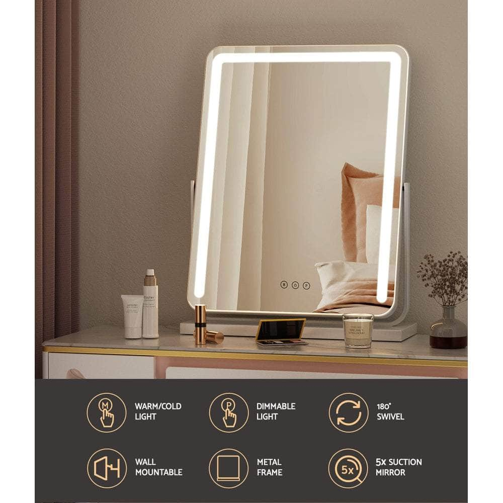 Makeup Mirror With Lights Hollywood Vanity Led Mirrors White 40X50Cm