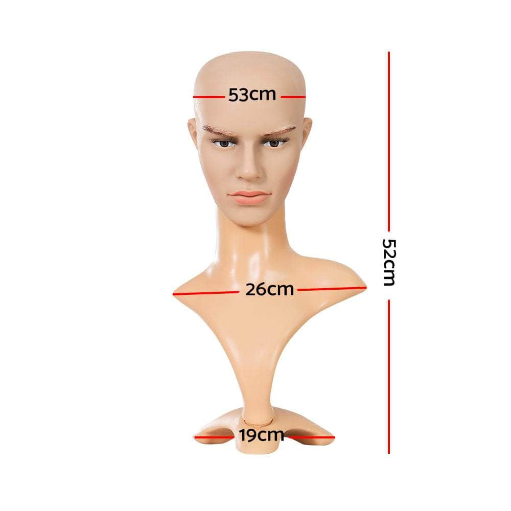 Male Mannequin Head Dummy Model Display Shop Stand Professional Use