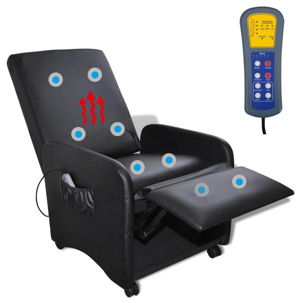 Massage Chair Black Leather