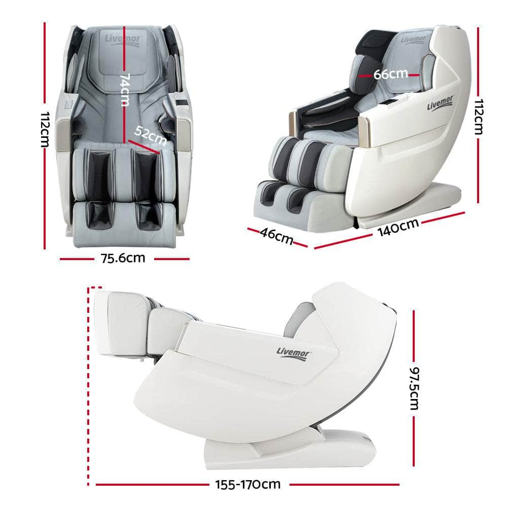 Massage Chair Electric Recliner Massager White Varitas