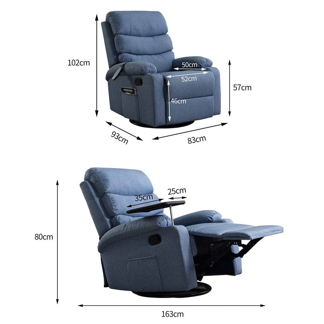 Massage Chair Recliner Chairs Blue