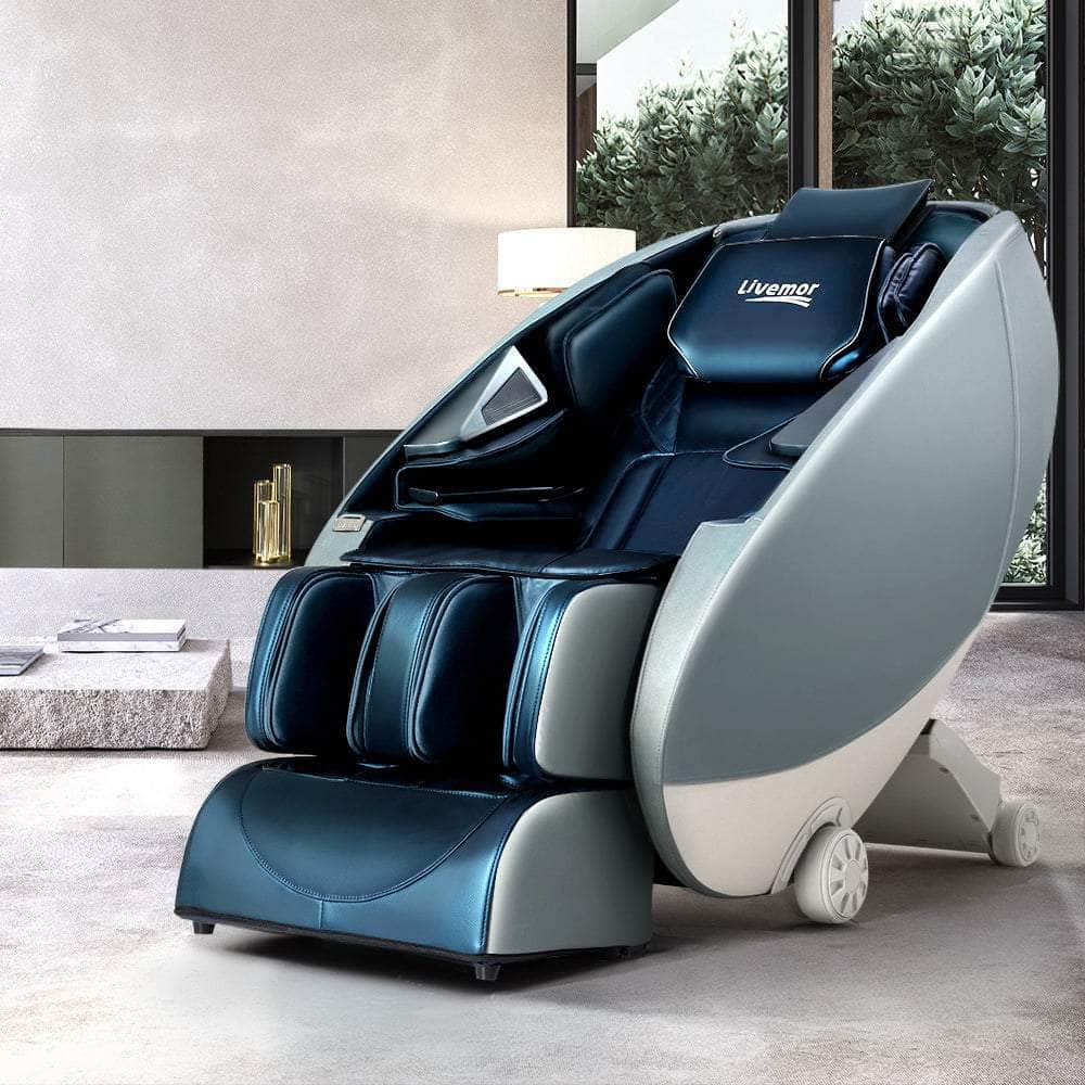 Massage Chair Zero Gravity Electric Massage Recliner Chairs Deluxe Blue