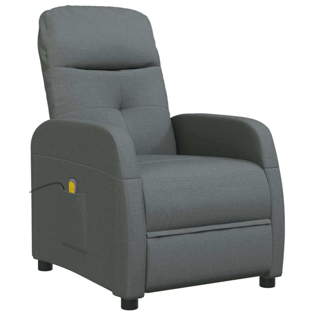 Massage Recliner Dark Grey Fabric