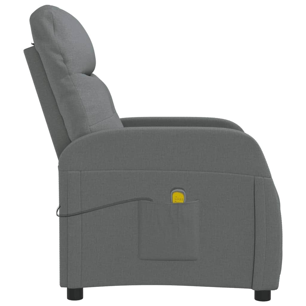 Massage Recliner Dark Grey Fabric