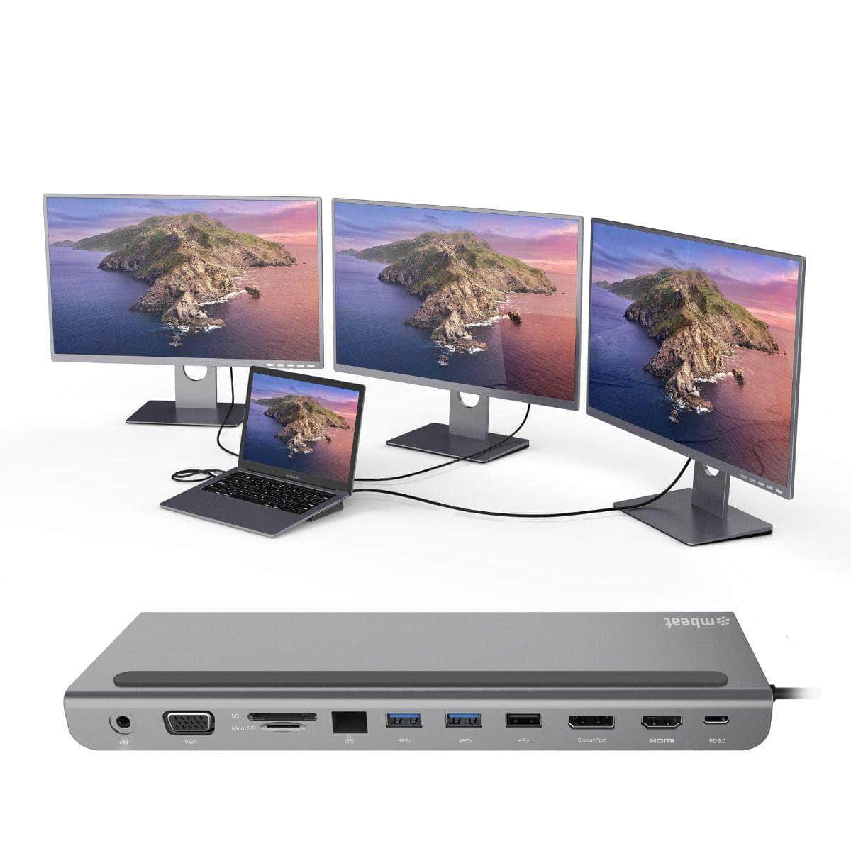 Mbeat 11-In-1 Multiport Usb-C Dock With Hdmi, Displayport & Vga