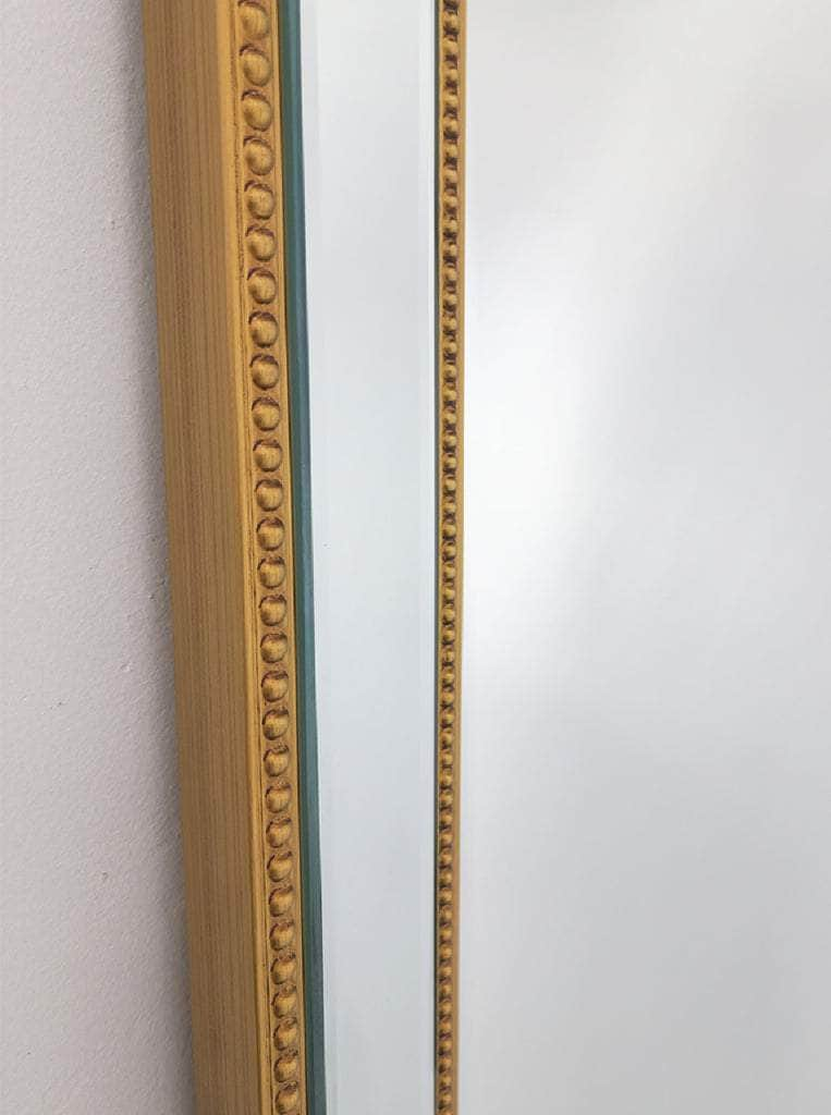 Medium Gold Beaded Framed Mirror - 70Cm X 170Cm