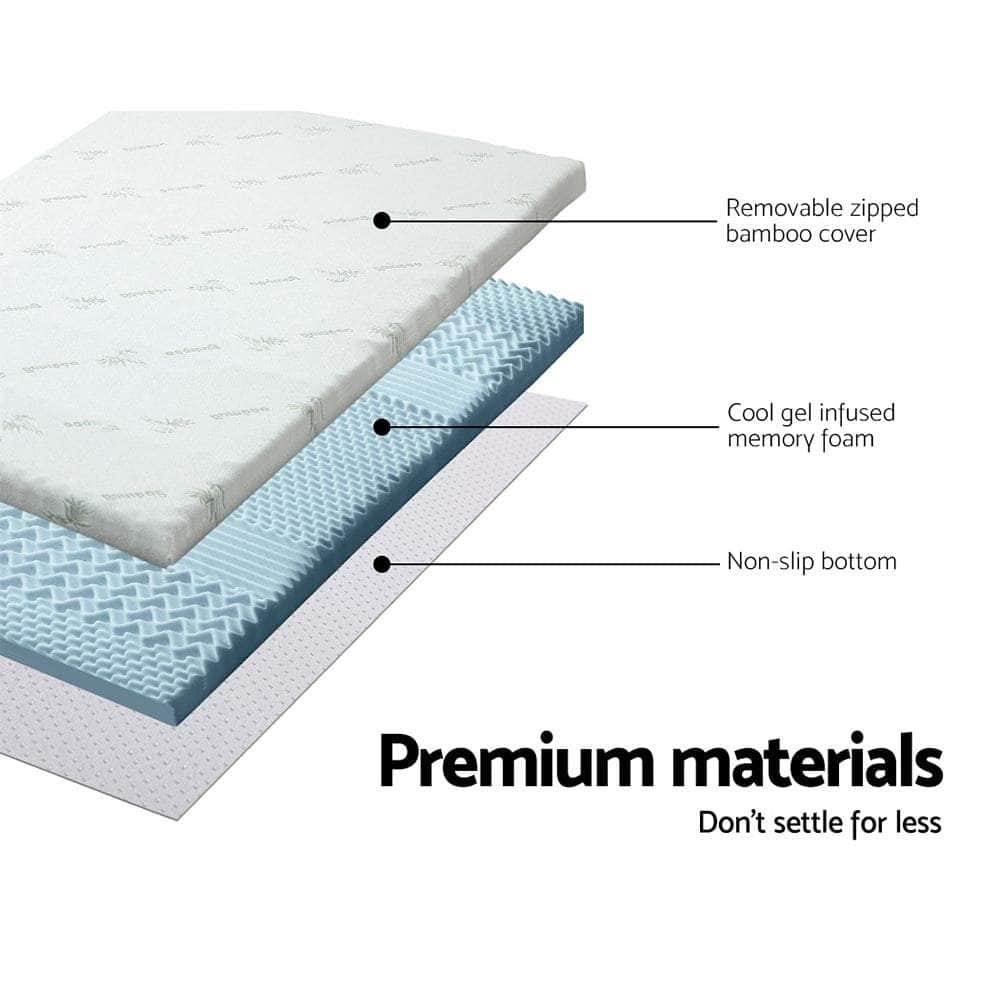 Memory Foam Mattress Topper 7-Zone 5Cm Single