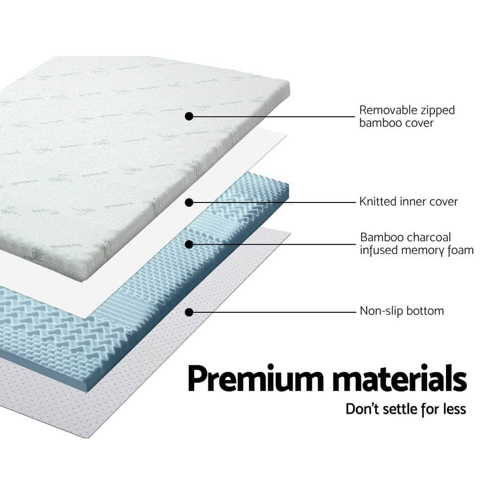 Memory Foam Mattress Topper 7-Zone 8Cm Queen