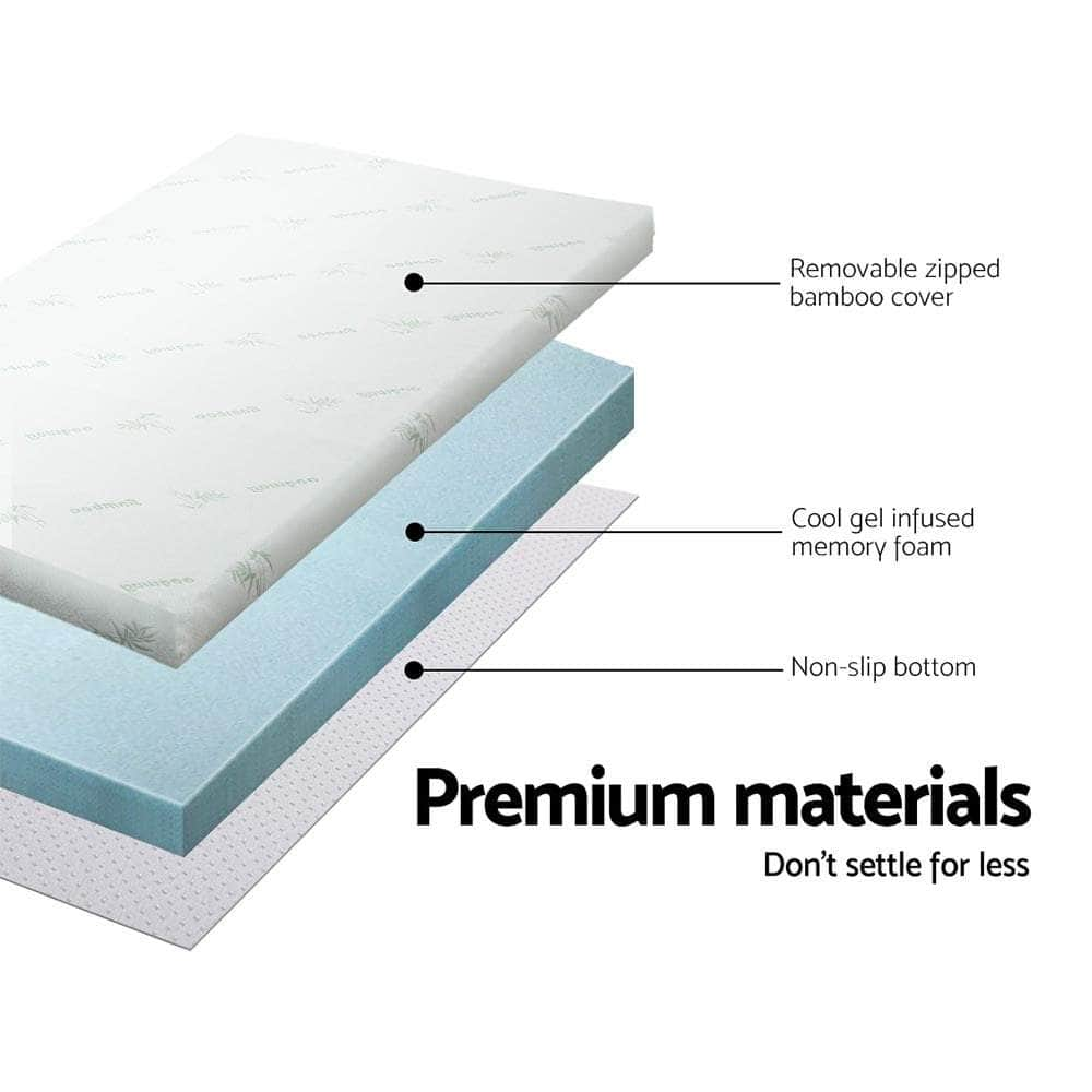 Memory Foam Mattress Topper Cool Gel 10Cm Queen