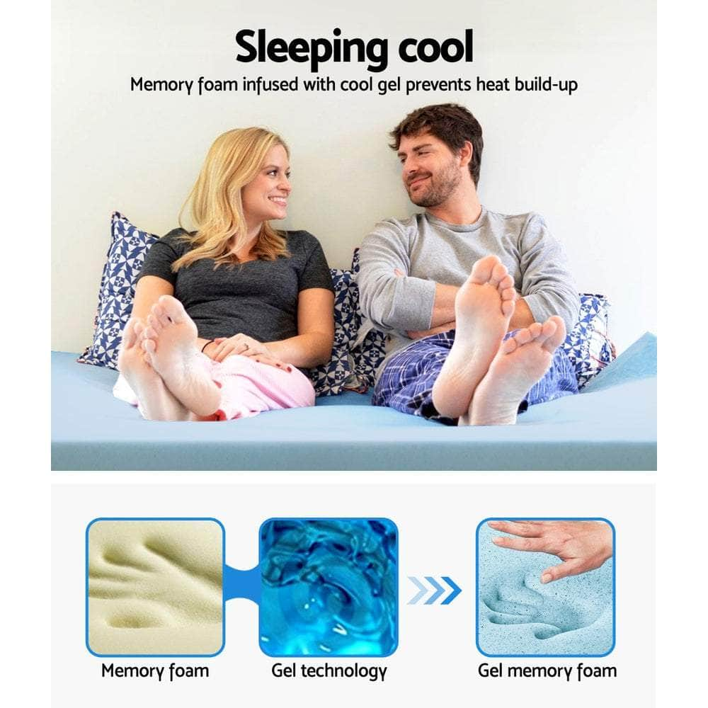 Memory Foam Mattress Topper Cool Gel 5Cm Double