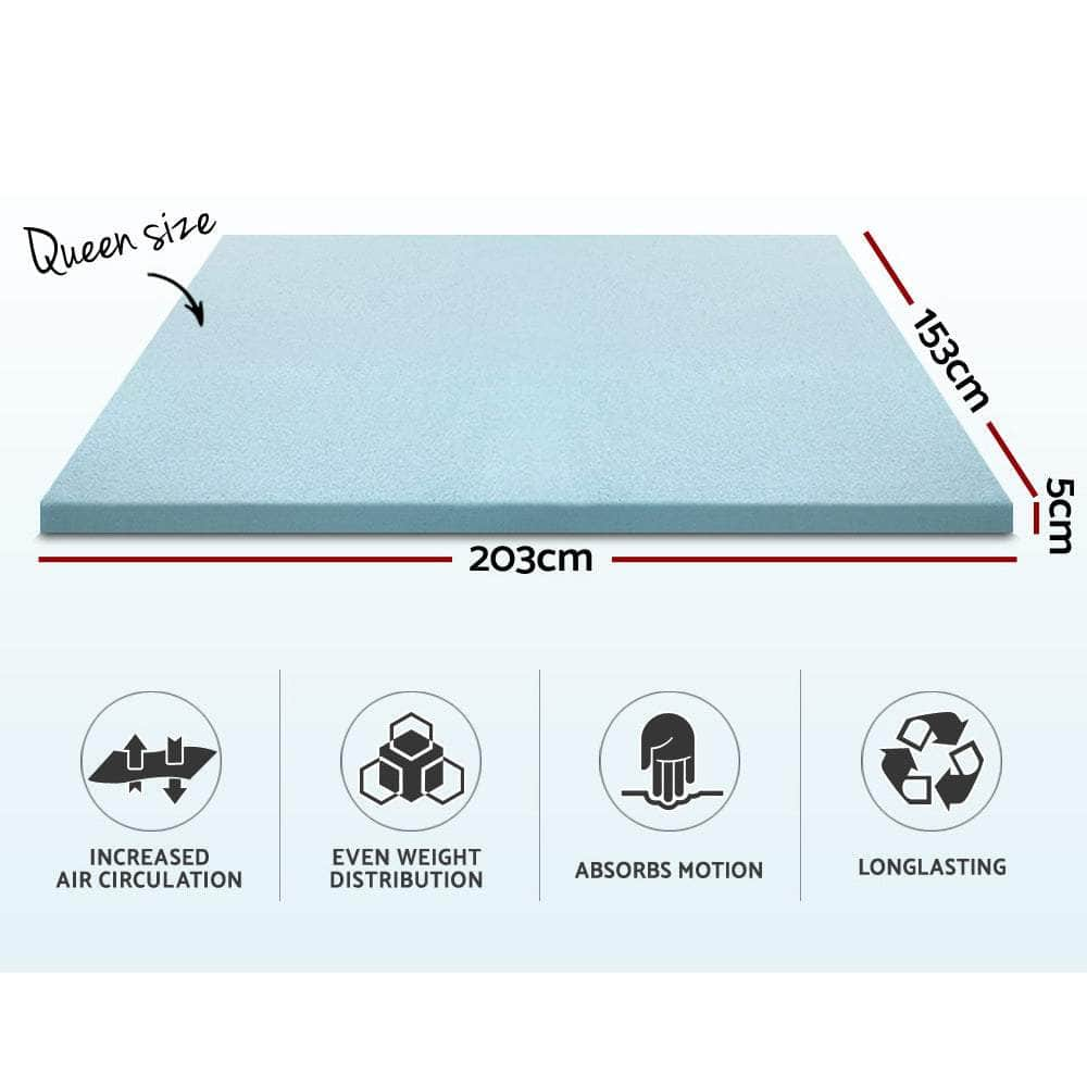 Memory Foam Mattress Topper Cool Gel 5Cm Queen