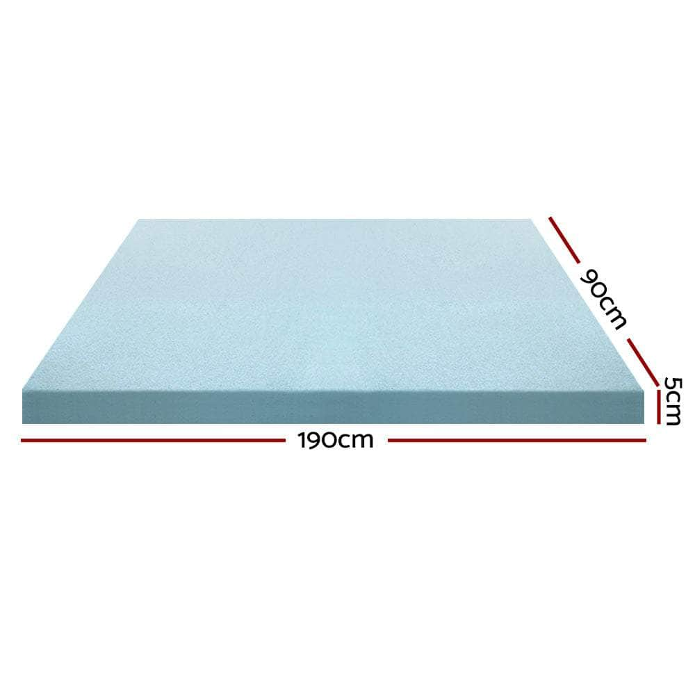 Memory Foam Mattress Topper Cool Gel 5Cm Single