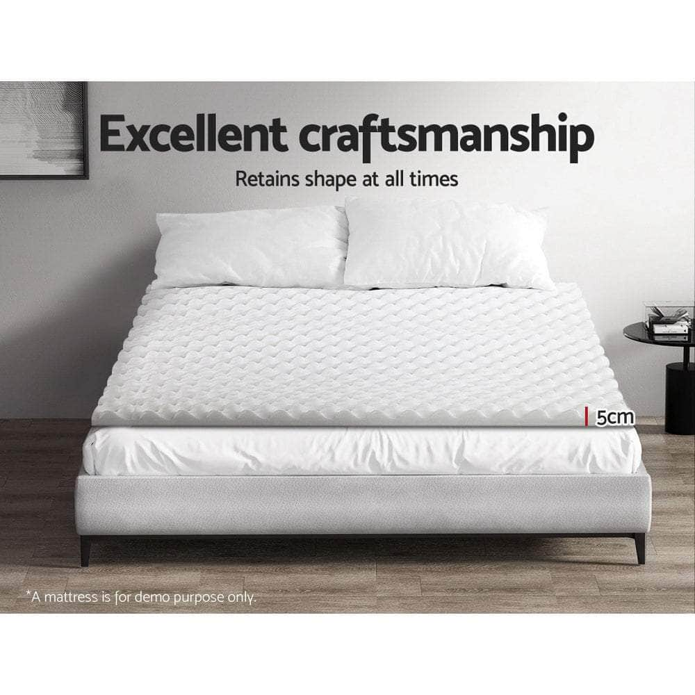 Memory Foam Mattress Topper Egg Crate 5Cm Single