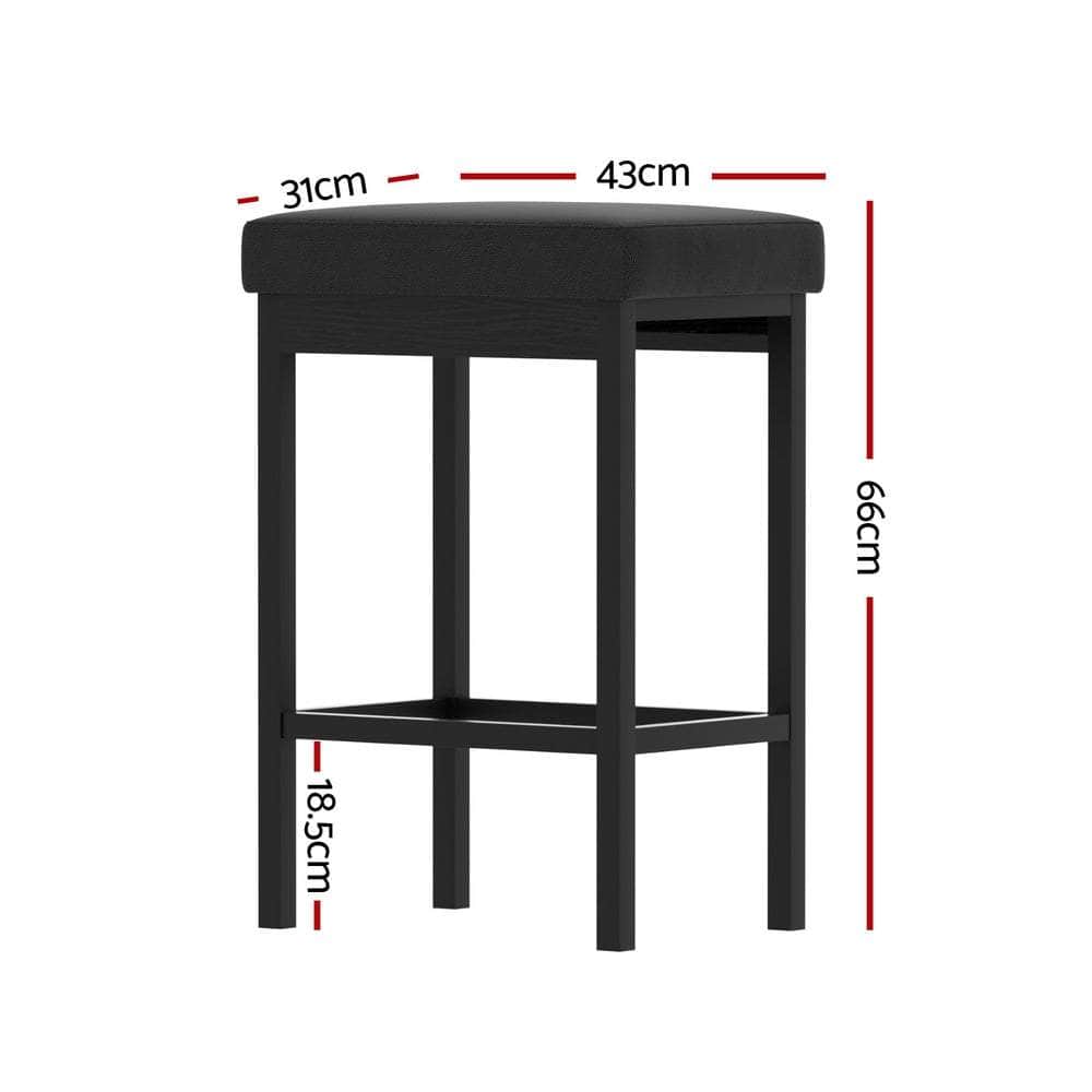 Metal Bar Stools PU Seat Dining Counter Chairs